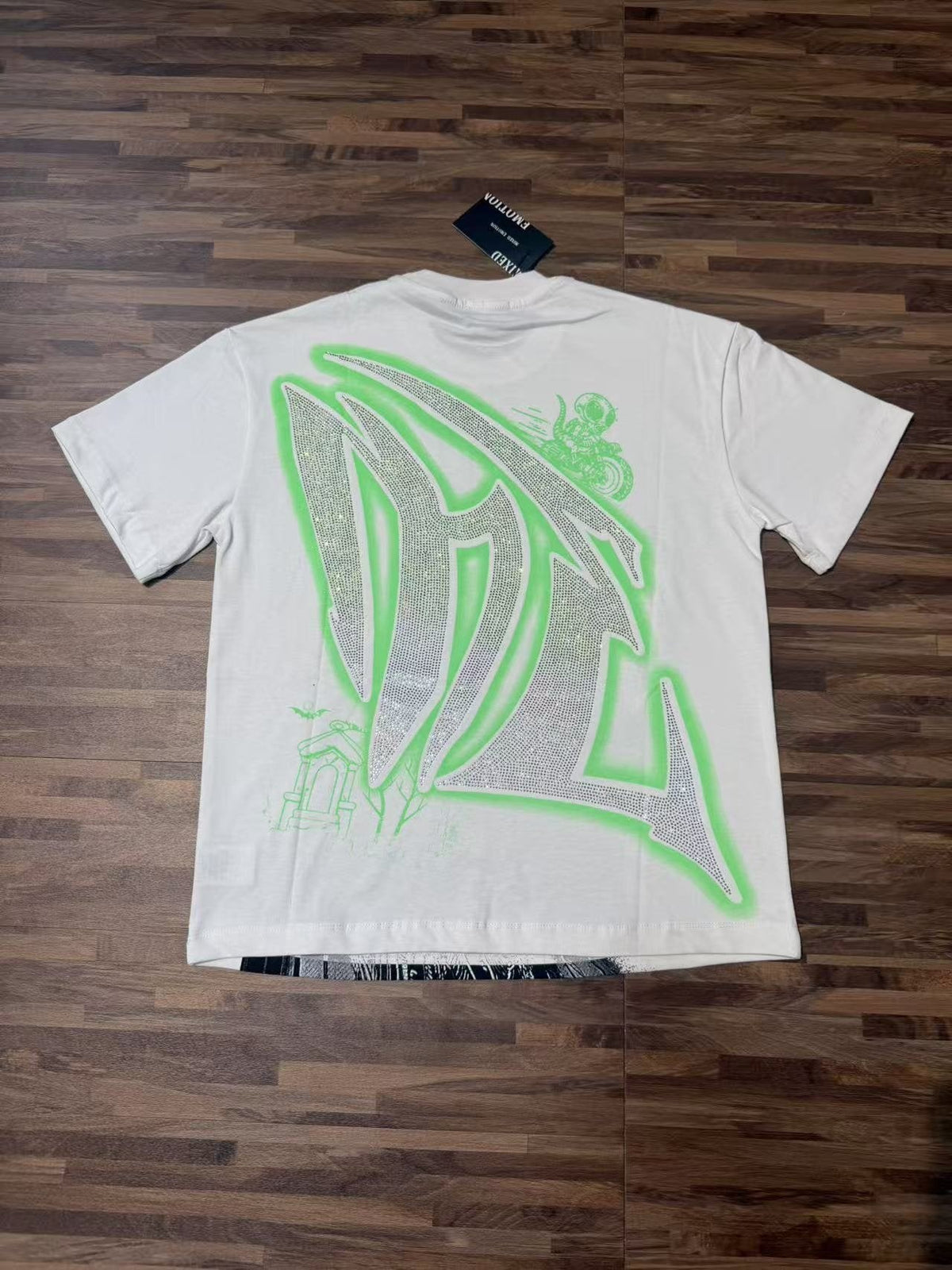 MIXED EMOTION Motorcycle Graffiti Graphic T-Shirt