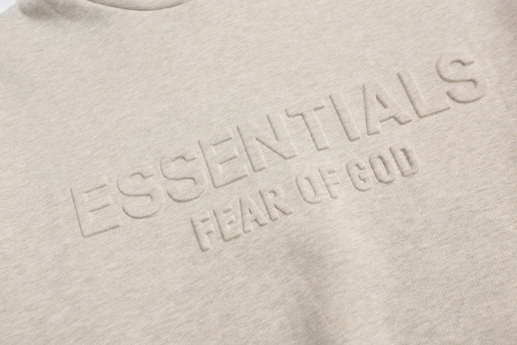 Fear of God Essentials Logo Pullover Hoodie - Light Heather Gray