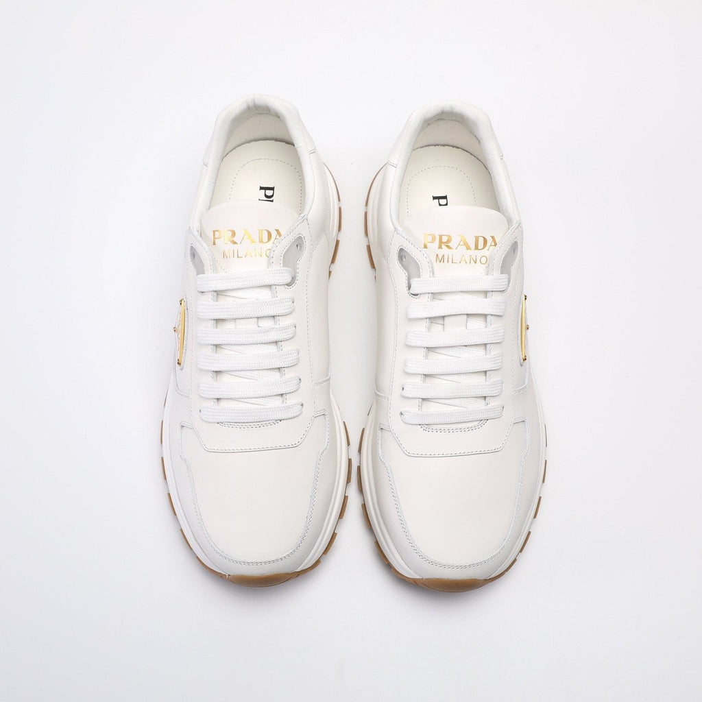 Prada Men's Triangle Badge Low-Top Sneakers - Leather Lining